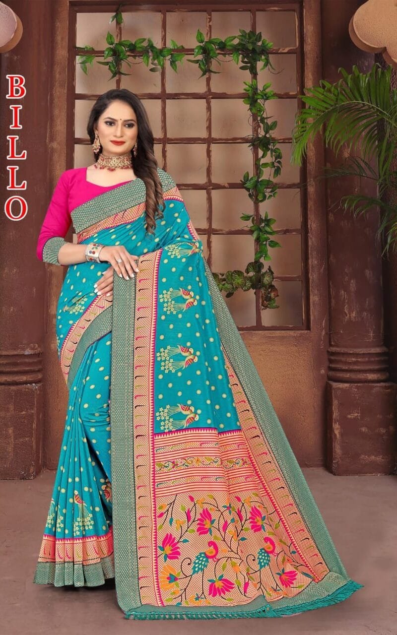 Vikram Billo Pure Vichitra Wholesale Saree