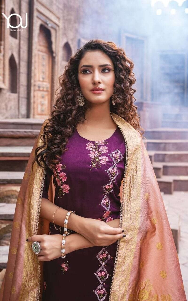 Zara Vol 3 Wanna Product New Fancy Hand work Kurti with Banarasi Dupatta