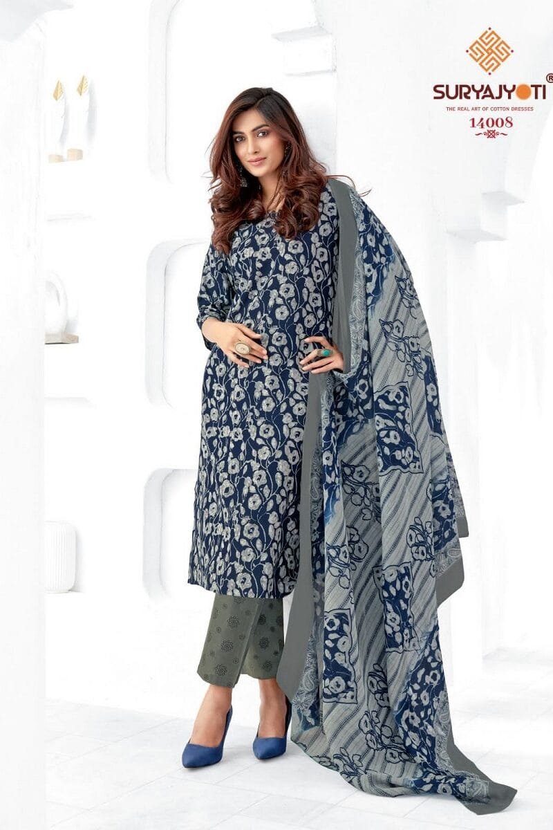 Zion Cotton Vol 14 Suryajyoti Wholesale Cotton Dress Material