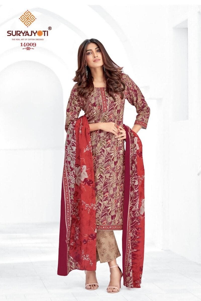 Zion Cotton Vol 14 Suryajyoti Wholesale Cotton Dress Material