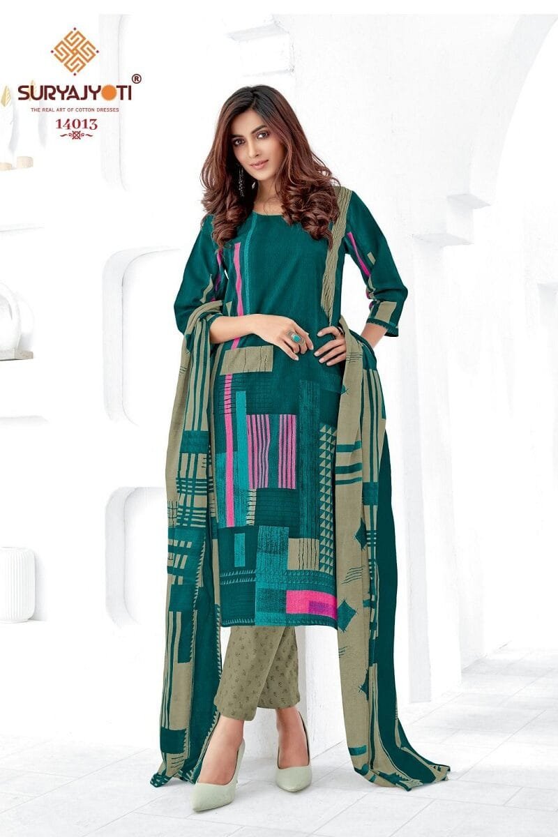 Zion Cotton Vol 14 Suryajyoti Wholesale Cotton Dress Material