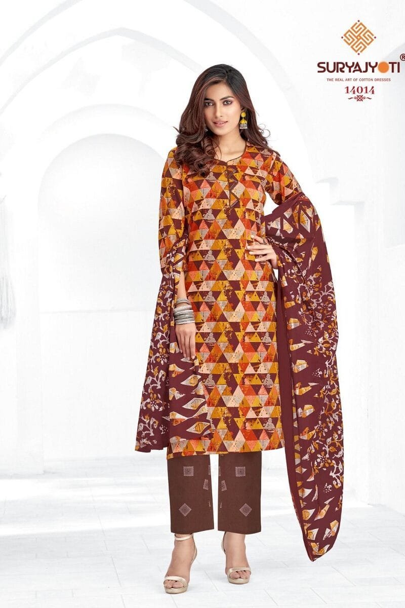 Zion Cotton Vol 14 Suryajyoti Wholesale Cotton Dress Material