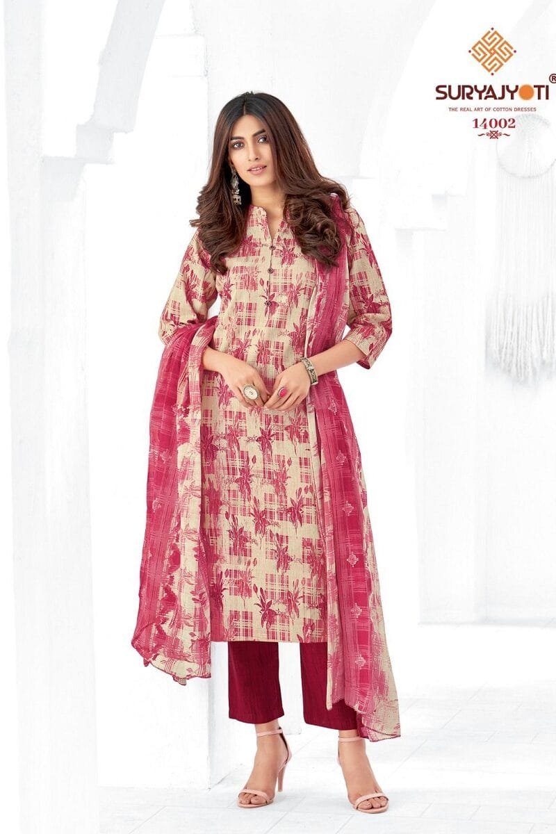 Zion Cotton Vol 14 Suryajyoti Wholesale Cotton Dress Material