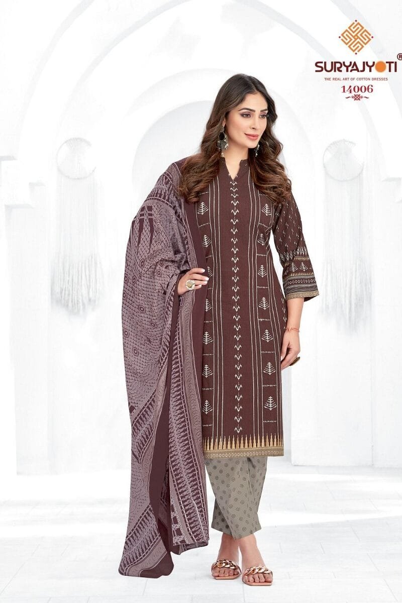 Zion Cotton Vol 14 Suryajyoti Wholesale Cotton Dress Material