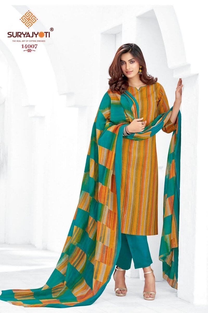 Zion Cotton Vol 14 Suryajyoti Wholesale Cotton Dress Material