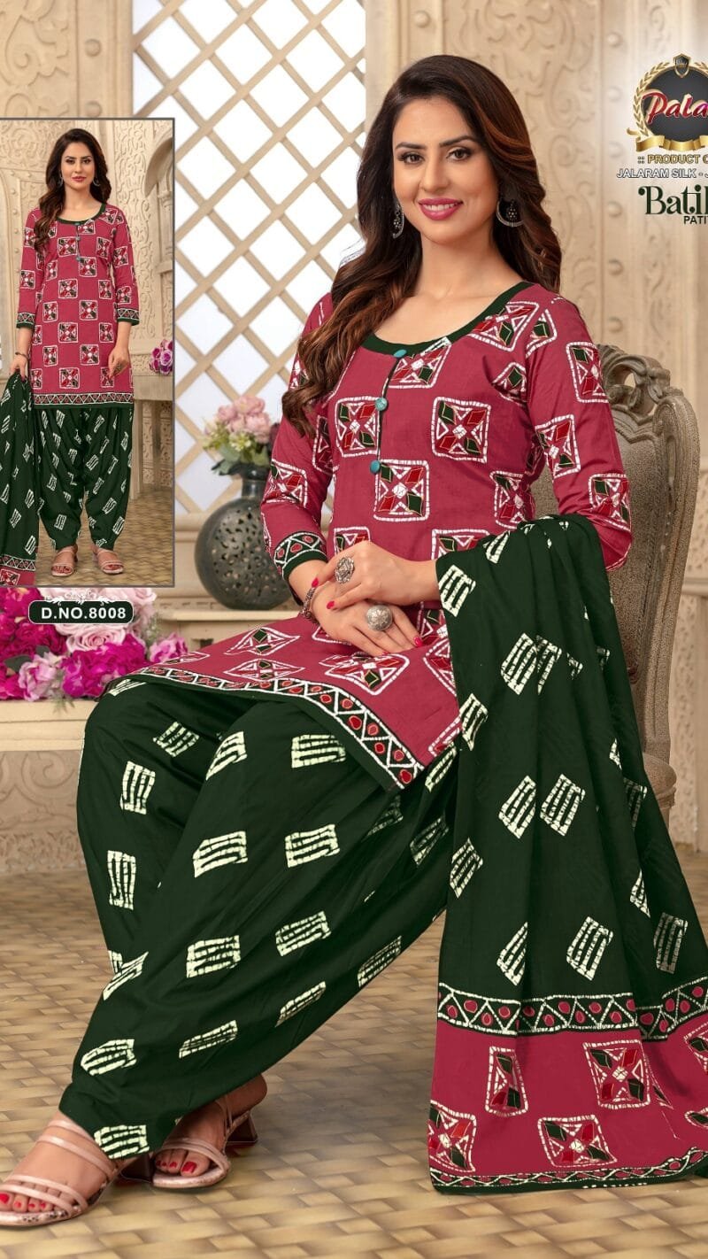 batik patiyala vol 8 palak choice Wholesale Cotton Dress Material