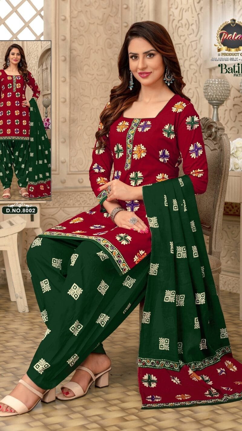 batik patiyala vol 8 palak choice Wholesale Cotton Dress Material