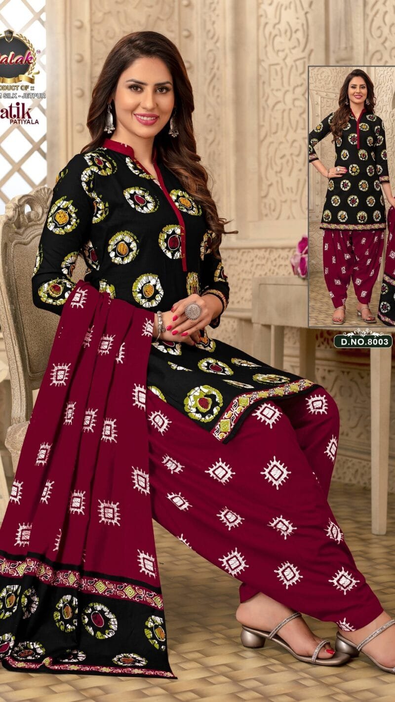 batik patiyala vol 8 palak choice Wholesale Cotton Dress Material
