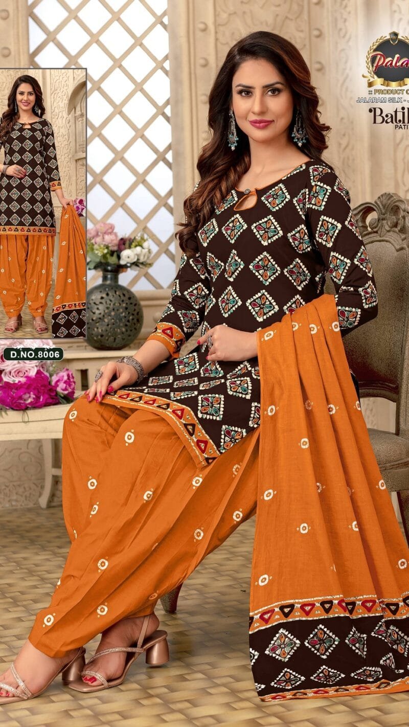 batik patiyala vol 8 palak choice Wholesale Cotton Dress Material