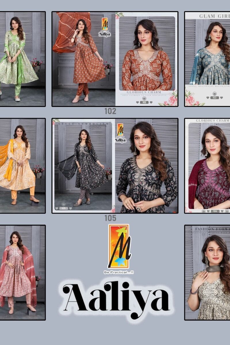 Aaliya Capsule Foil Print Aaliya Cut Work Readymade Collection