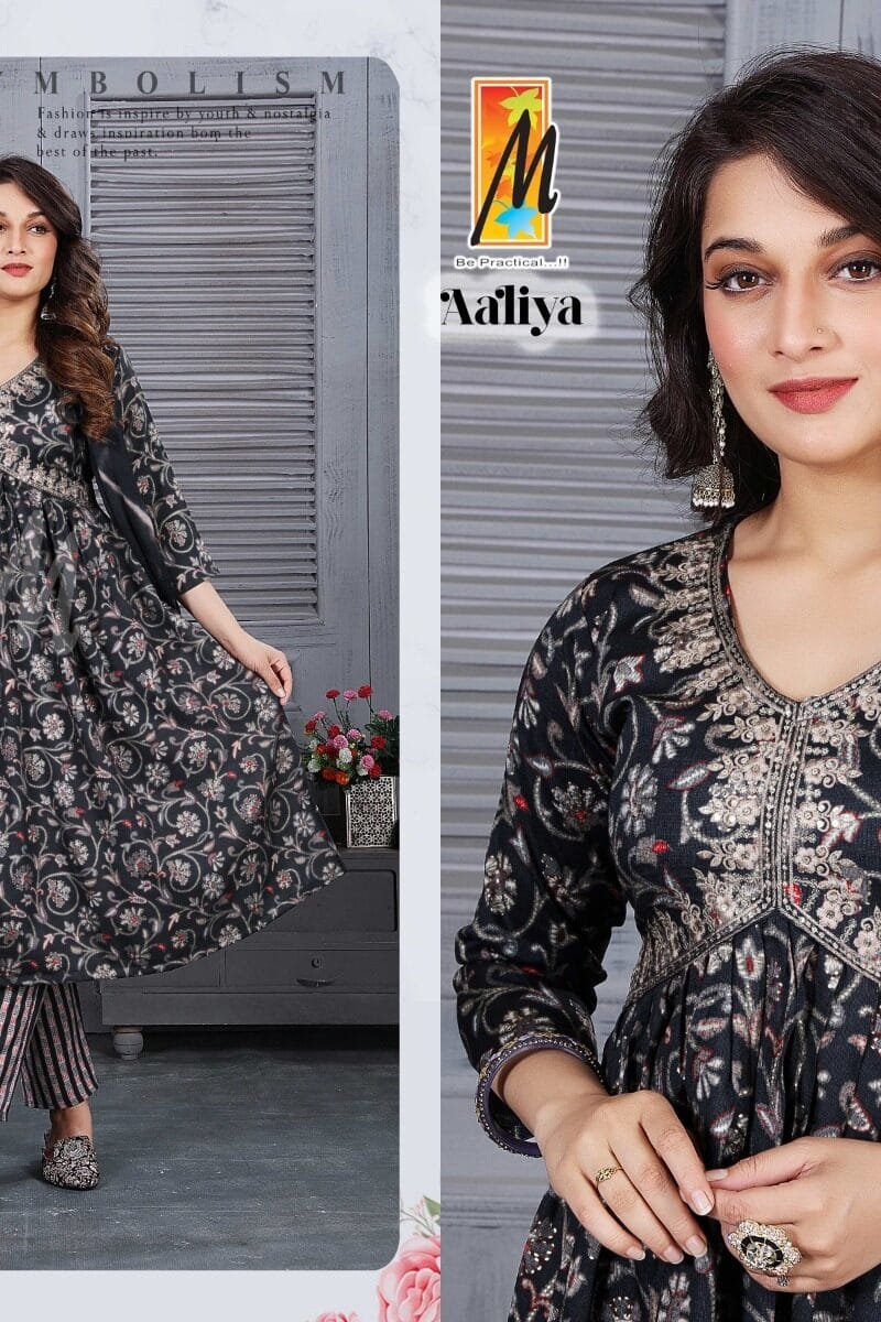 Aaliya Capsule Foil Print Aaliya Cut Work Readymade Collection