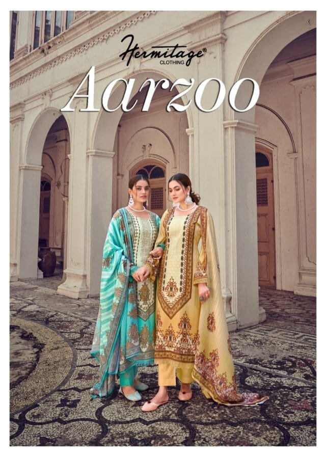 Aarzoo Hermitage Clothing Pure Lawn Digital Print Embroidery