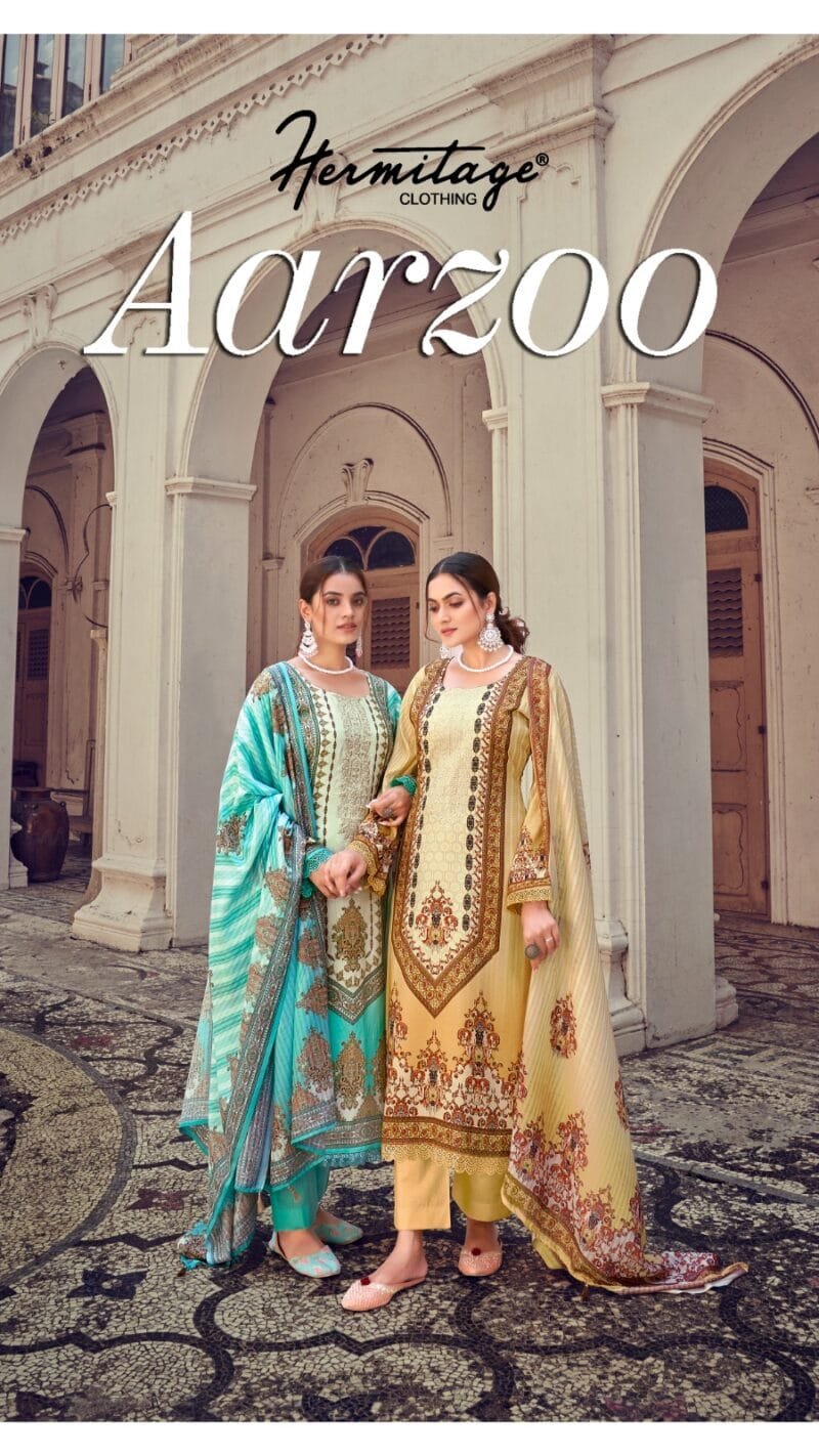 Aarzoo Hermitage Clothing Pure Lawn Digital Print Embroidery