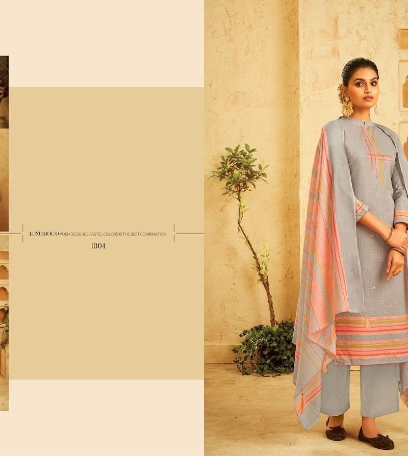 Alisa Kesari Trendz Print Lawn Cottan With Abla Work