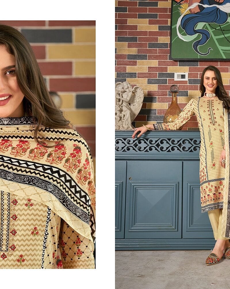 Aqsa Nazreen Cambric Embroidery Cotton Printed Suits