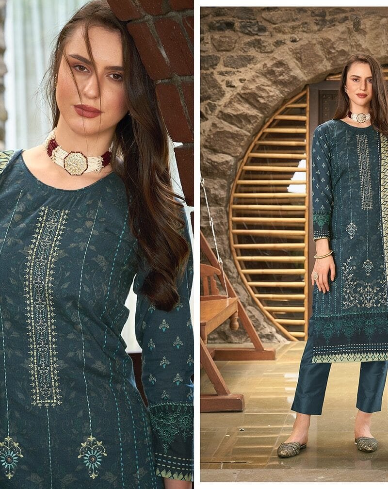 Aqsa Nazreen Cambric Embroidery Cotton Printed Suits
