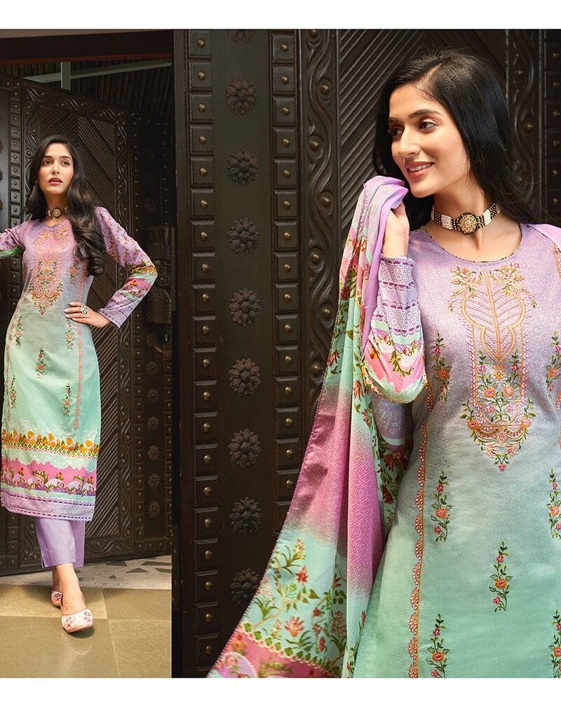 Aqsa Nazreen Cambric Embroidery Cotton Printed Suits