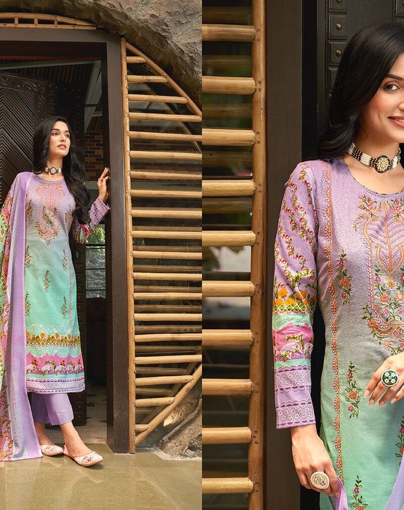 Aqsa Nazreen Cambric Embroidery Cotton Printed Suits