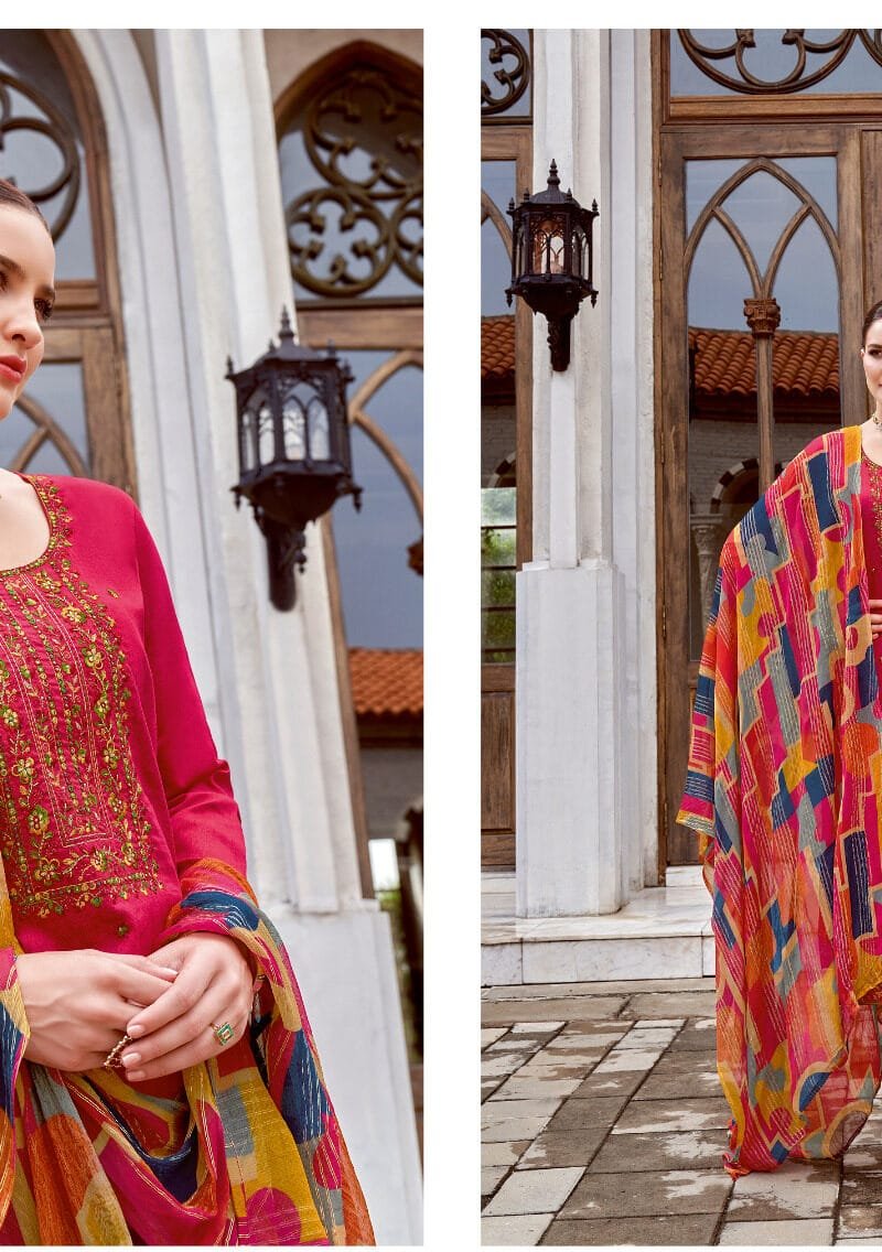 BAANI Vol 5 Alok Suit Pure Zam Negative Print With Fancy Embroidery