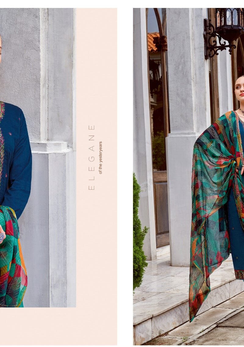 BAANI Vol 5 Alok Suit Pure Zam Negative Print With Fancy Embroidery