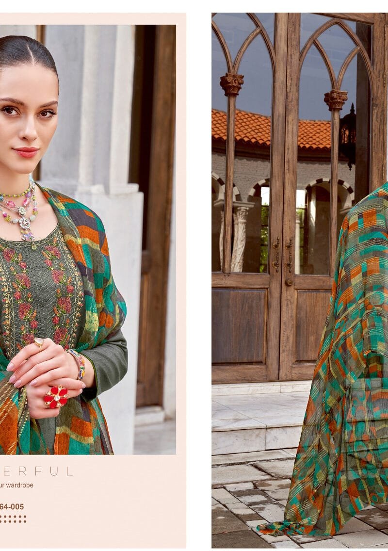 BAANI Vol 5 Alok Suit Pure Zam Negative Print With Fancy Embroidery