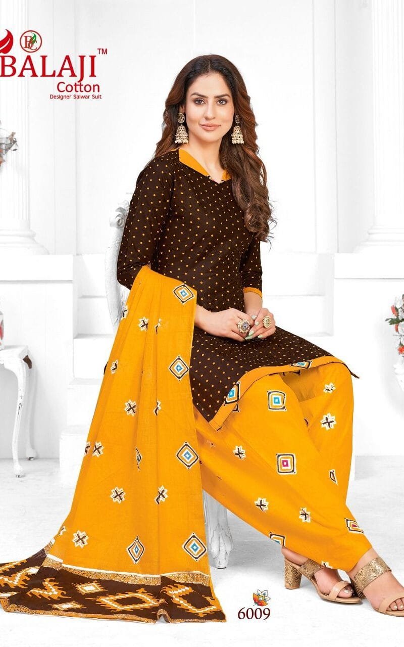 Balaji Rajwadi Patiyala Vol 6 Wholesale Cotton Dress Material