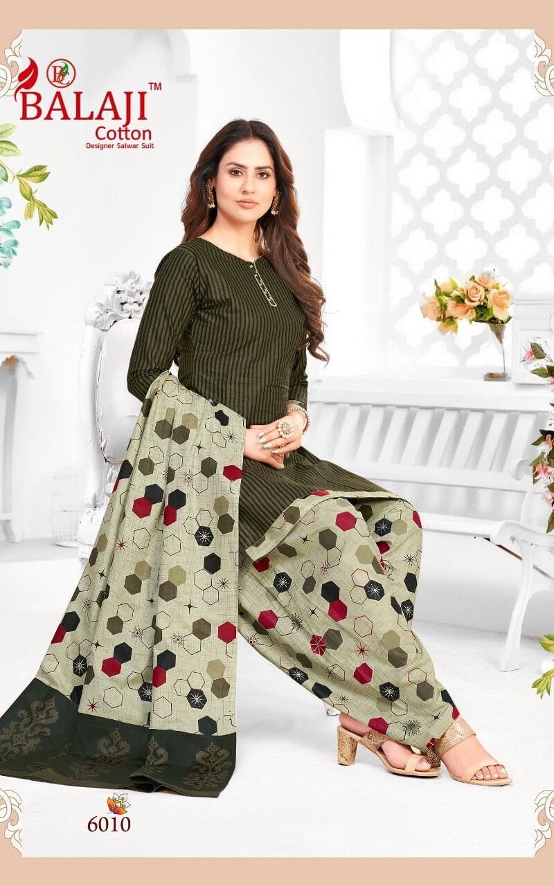 Balaji Rajwadi Patiyala Vol 6 Wholesale Cotton Dress Material