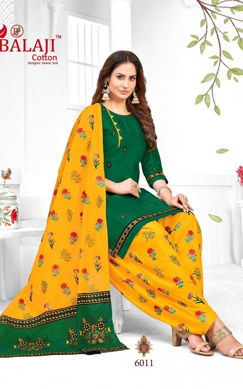 Balaji Rajwadi Patiyala Vol 6 Wholesale Cotton Dress Material