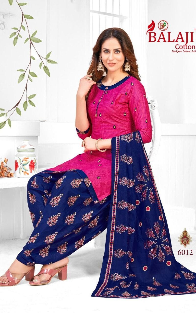 Balaji Rajwadi Patiyala Vol 6 Wholesale Cotton Dress Material