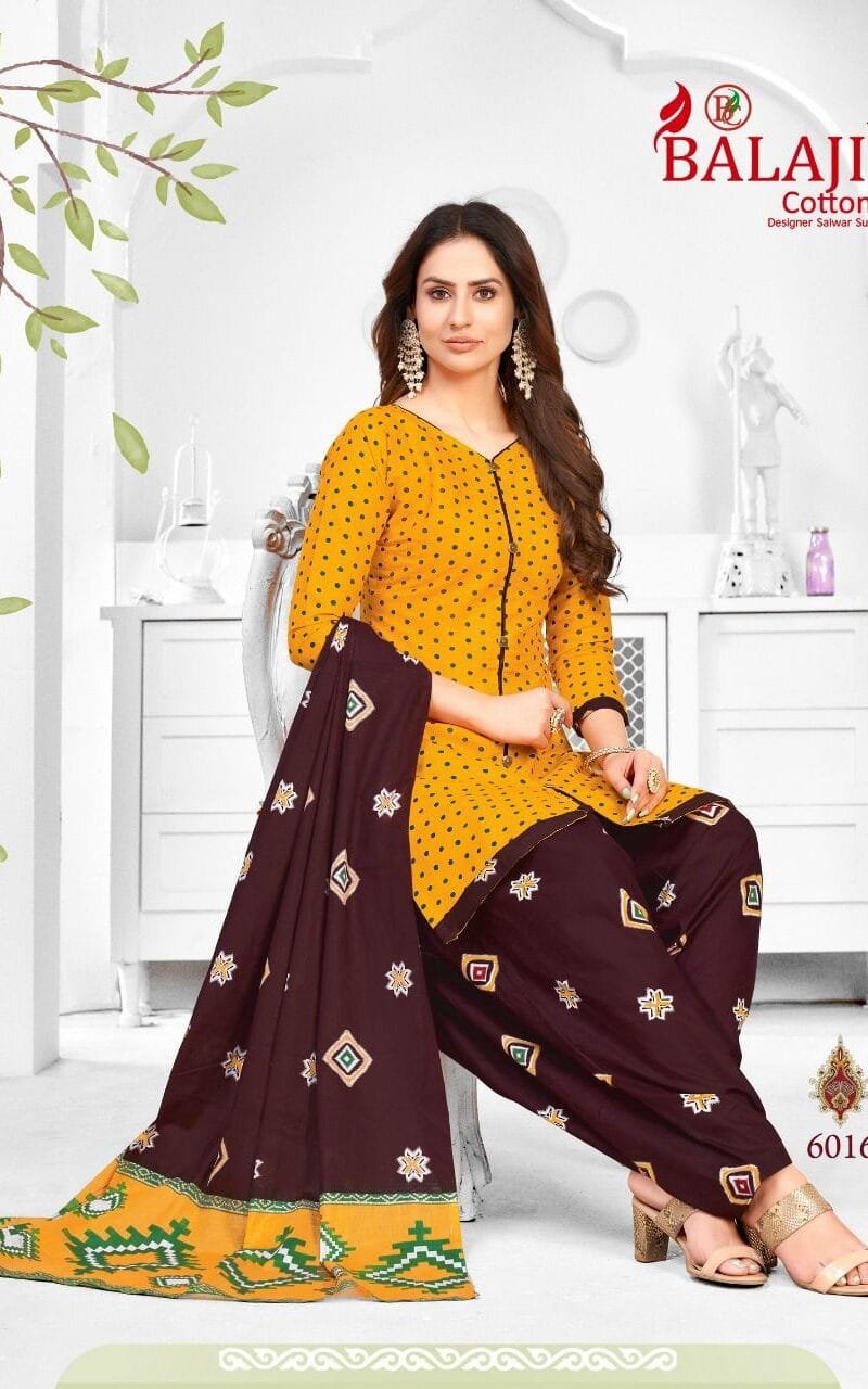 Balaji Rajwadi Patiyala Vol 6 Wholesale Cotton Dress Material