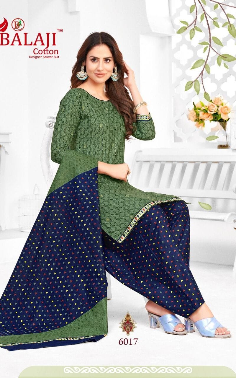 Balaji Rajwadi Patiyala Vol 6 Wholesale Cotton Dress Material
