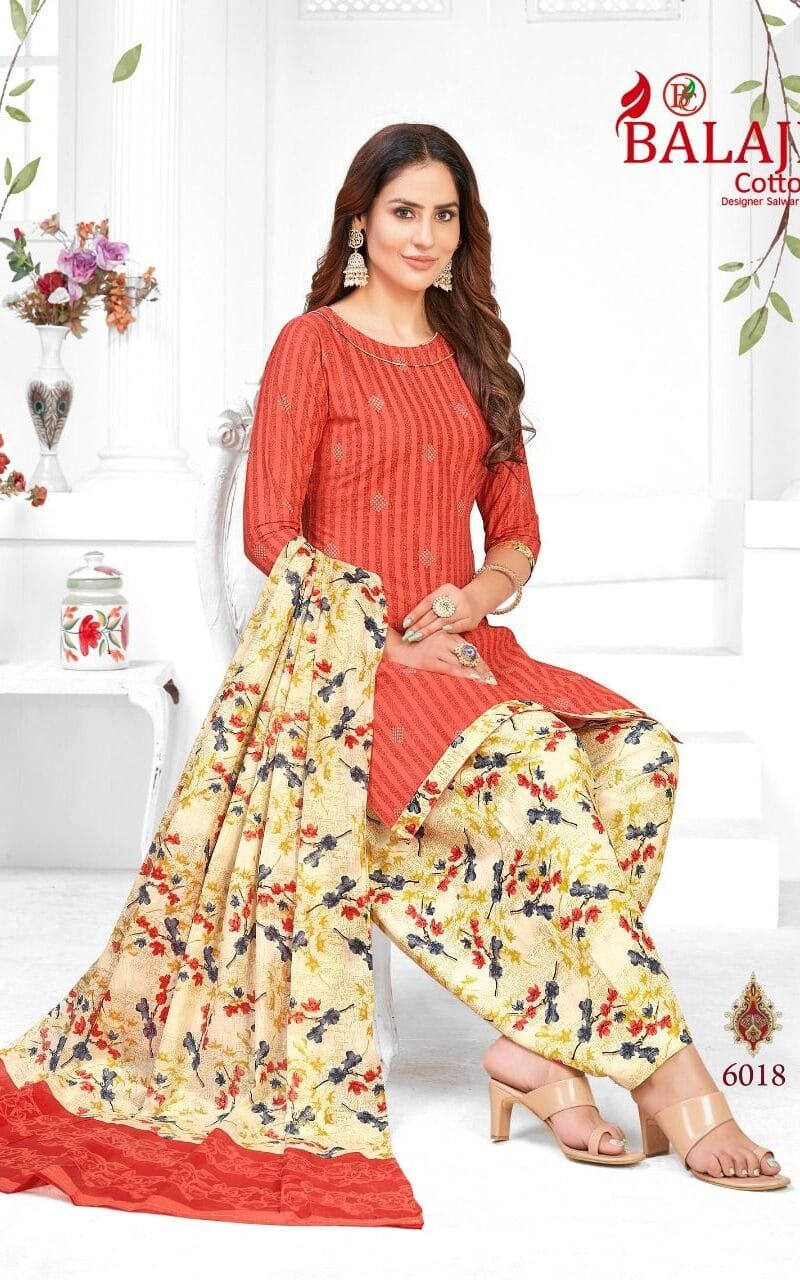 Balaji Rajwadi Patiyala Vol 6 Wholesale Cotton Dress Material