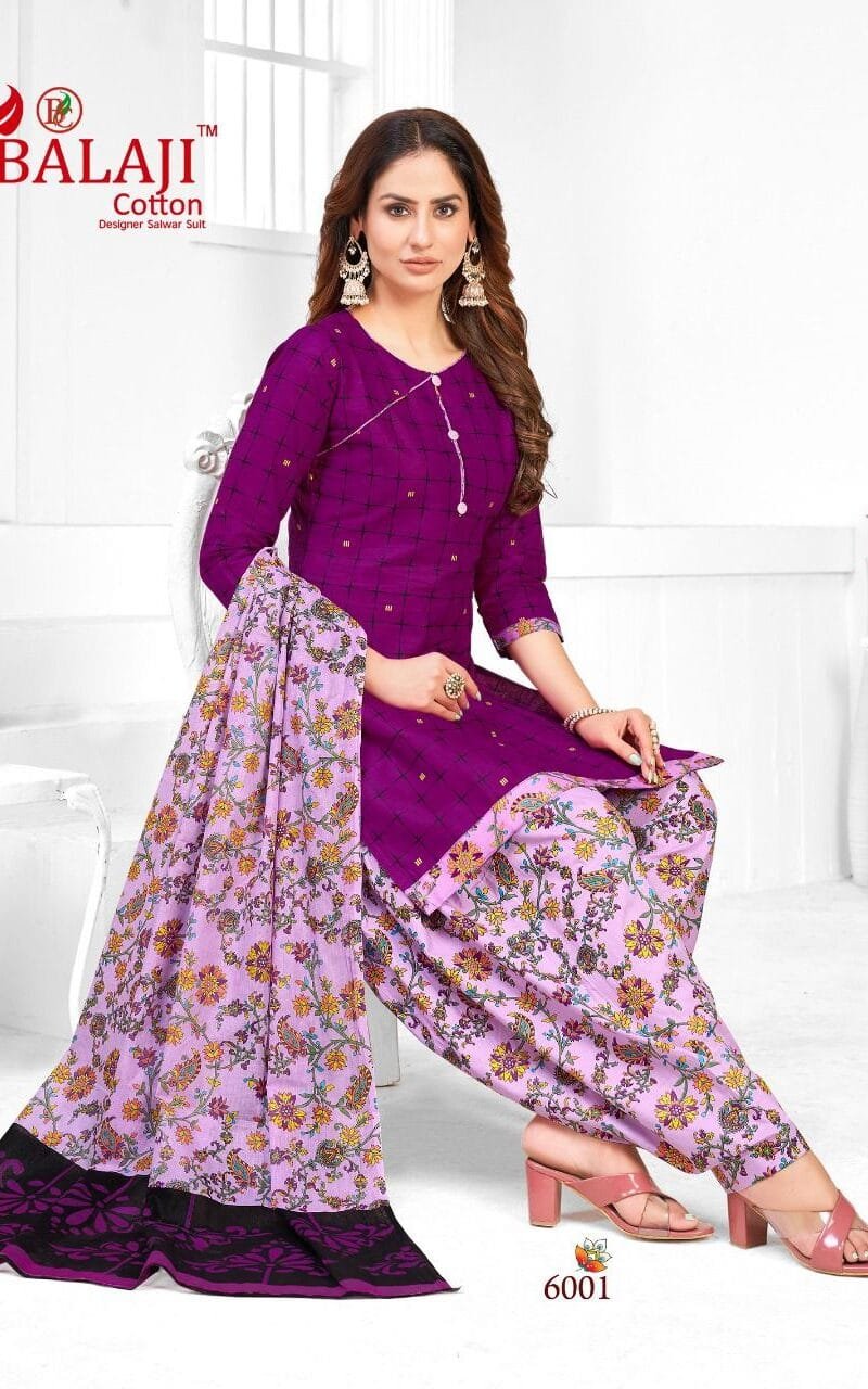 Balaji Rajwadi Patiyala Vol 6 Wholesale Cotton Dress Material