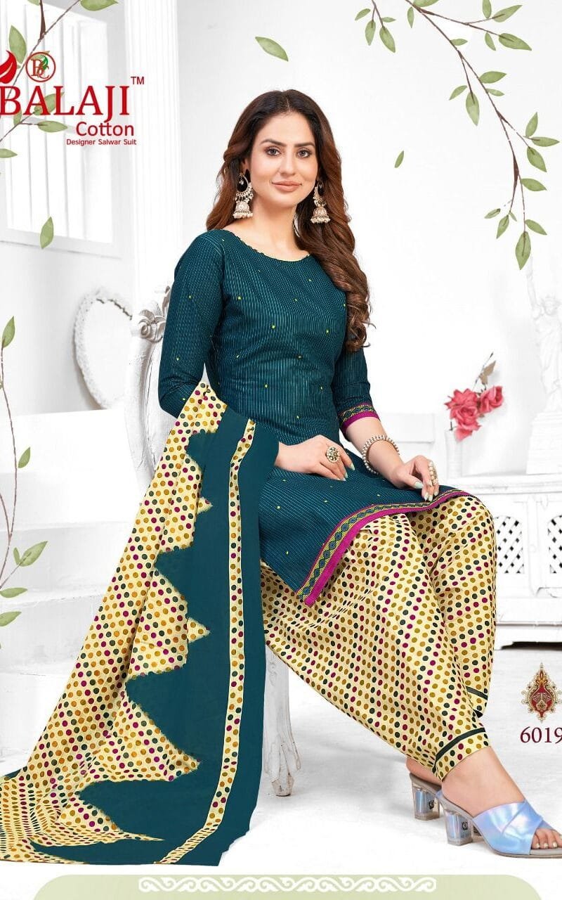 Balaji Rajwadi Patiyala Vol 6 Wholesale Cotton Dress Material