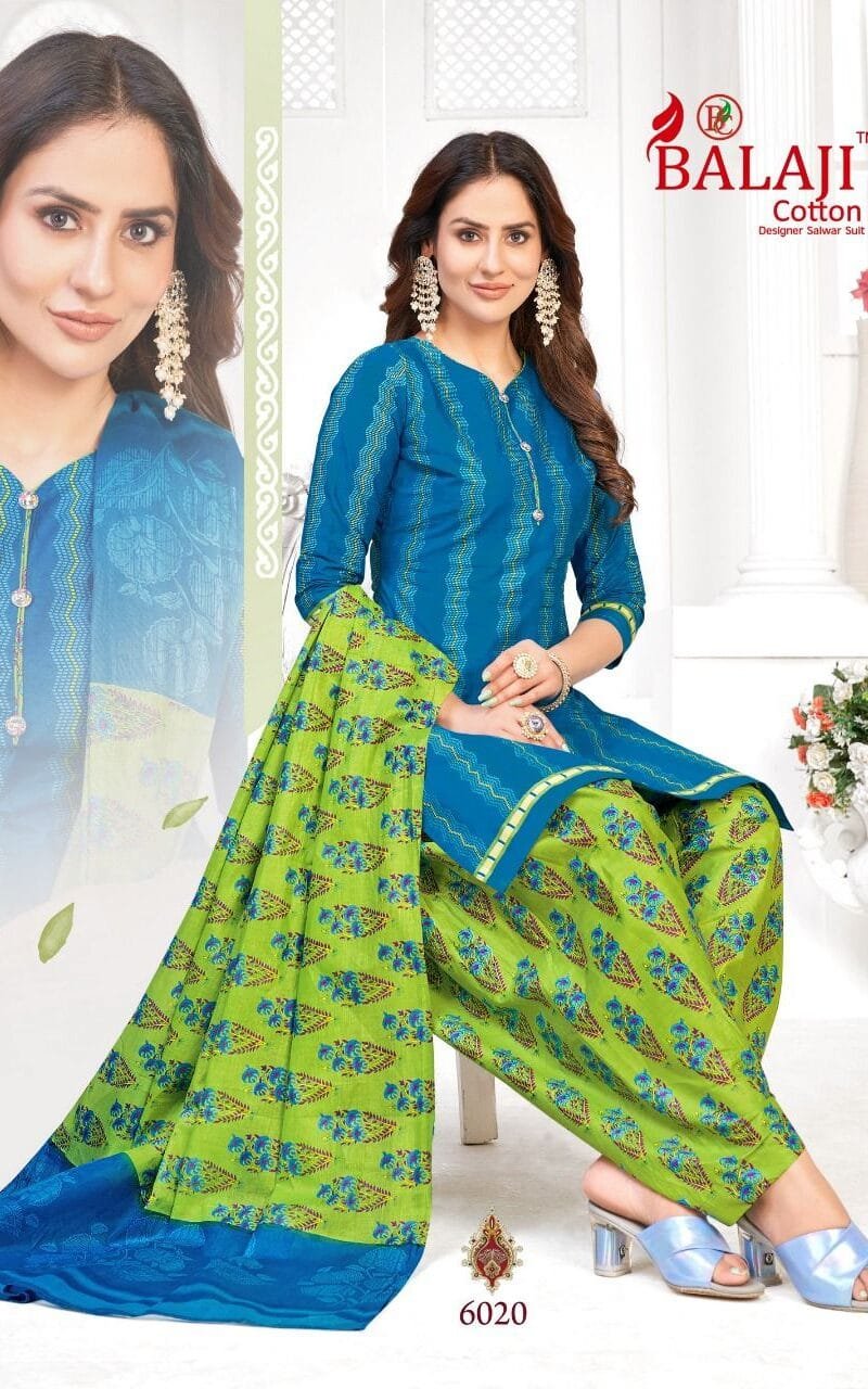 Balaji Rajwadi Patiyala Vol 6 Wholesale Cotton Dress Material