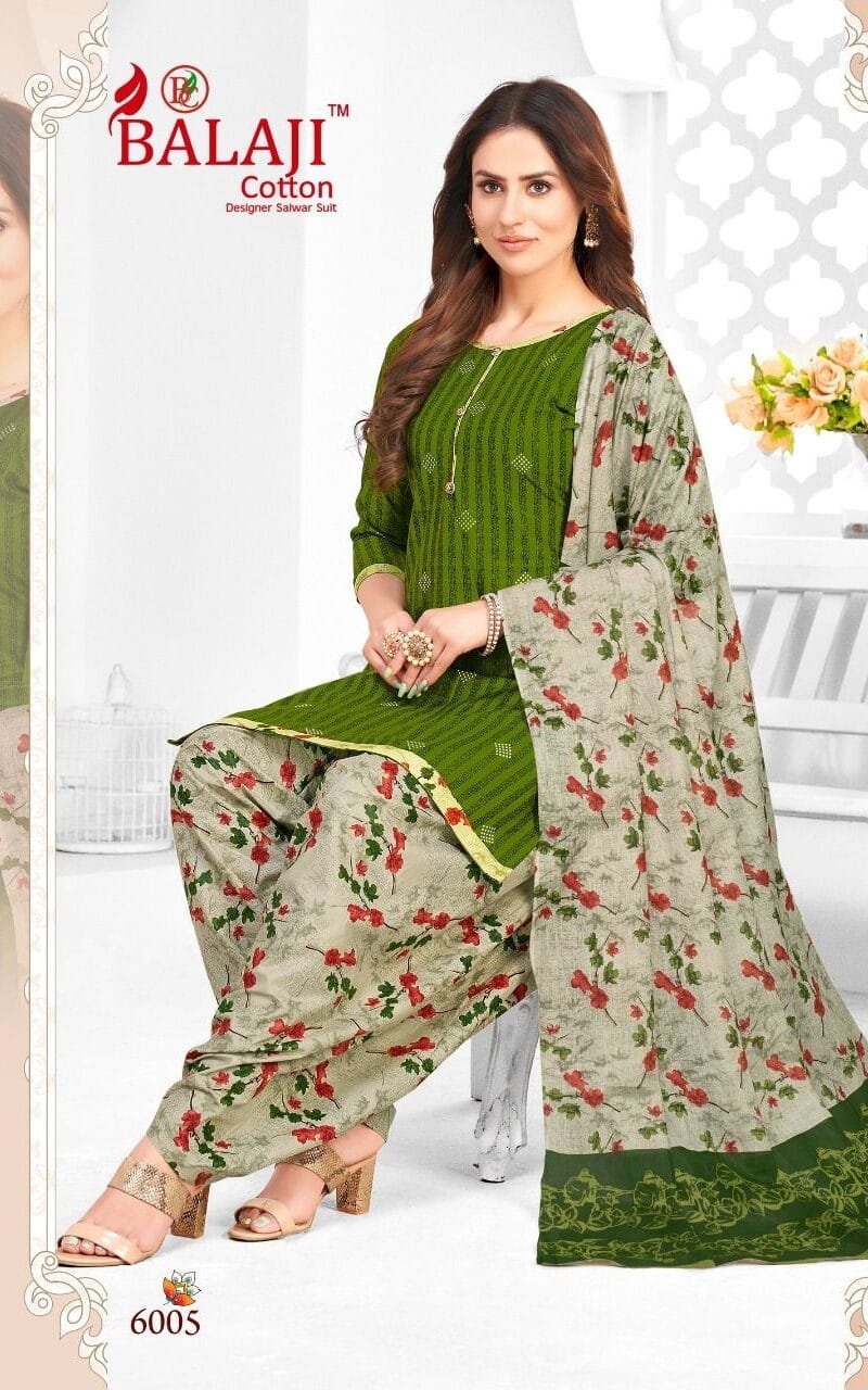 Balaji Rajwadi Patiyala Vol 6 Wholesale Cotton Dress Material
