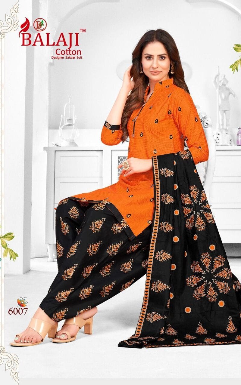 Balaji Rajwadi Patiyala Vol 6 Wholesale Cotton Dress Material