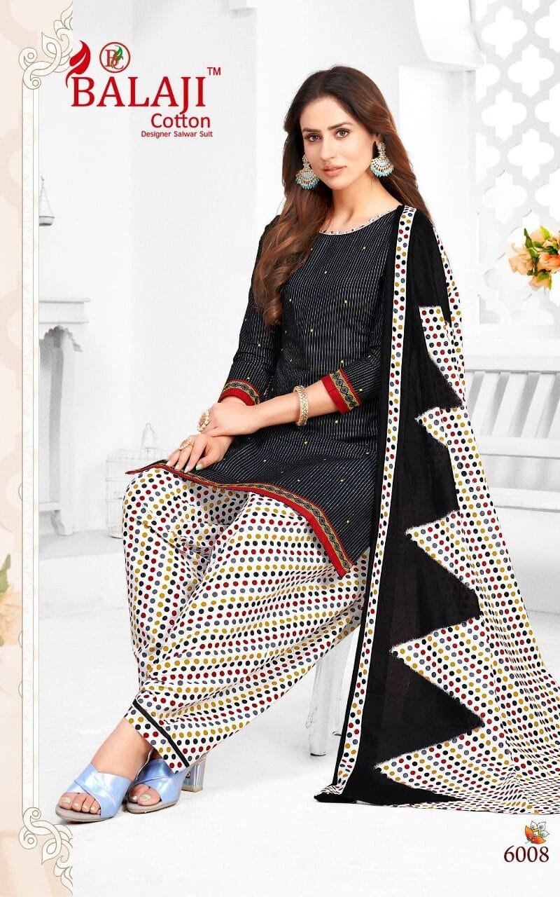Balaji Rajwadi Patiyala Vol 6 Wholesale Cotton Dress Material