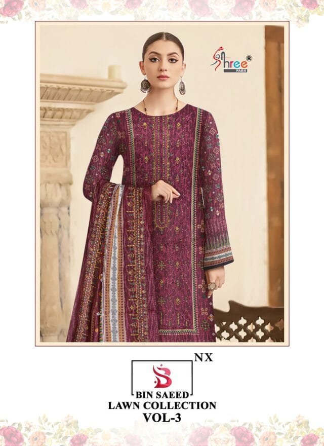 Bin Saeed Lawn Collection 03 Nx Shree Fabs