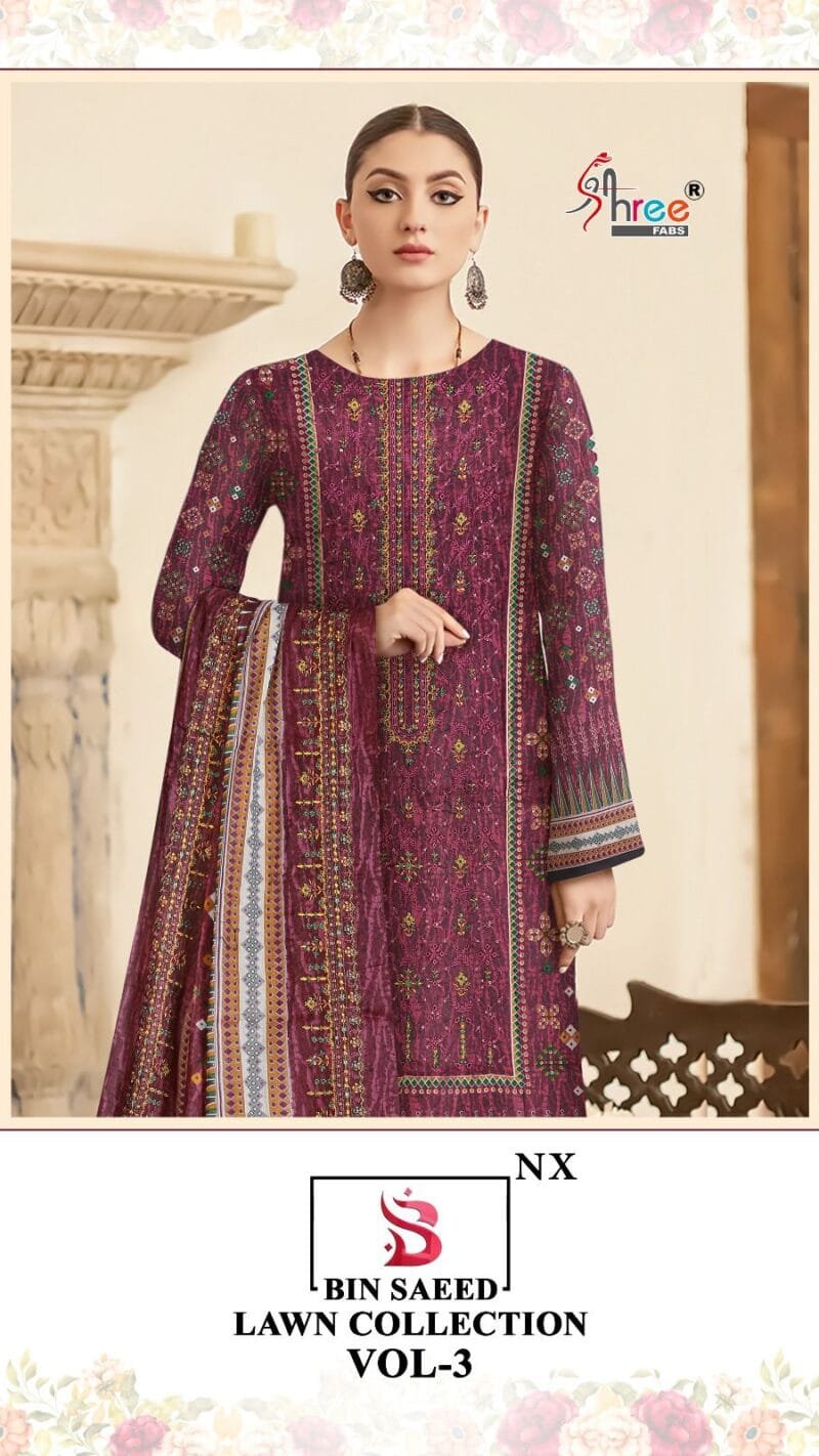 Bin Saeed Lawn Collection 03 Nx Shree Fabs