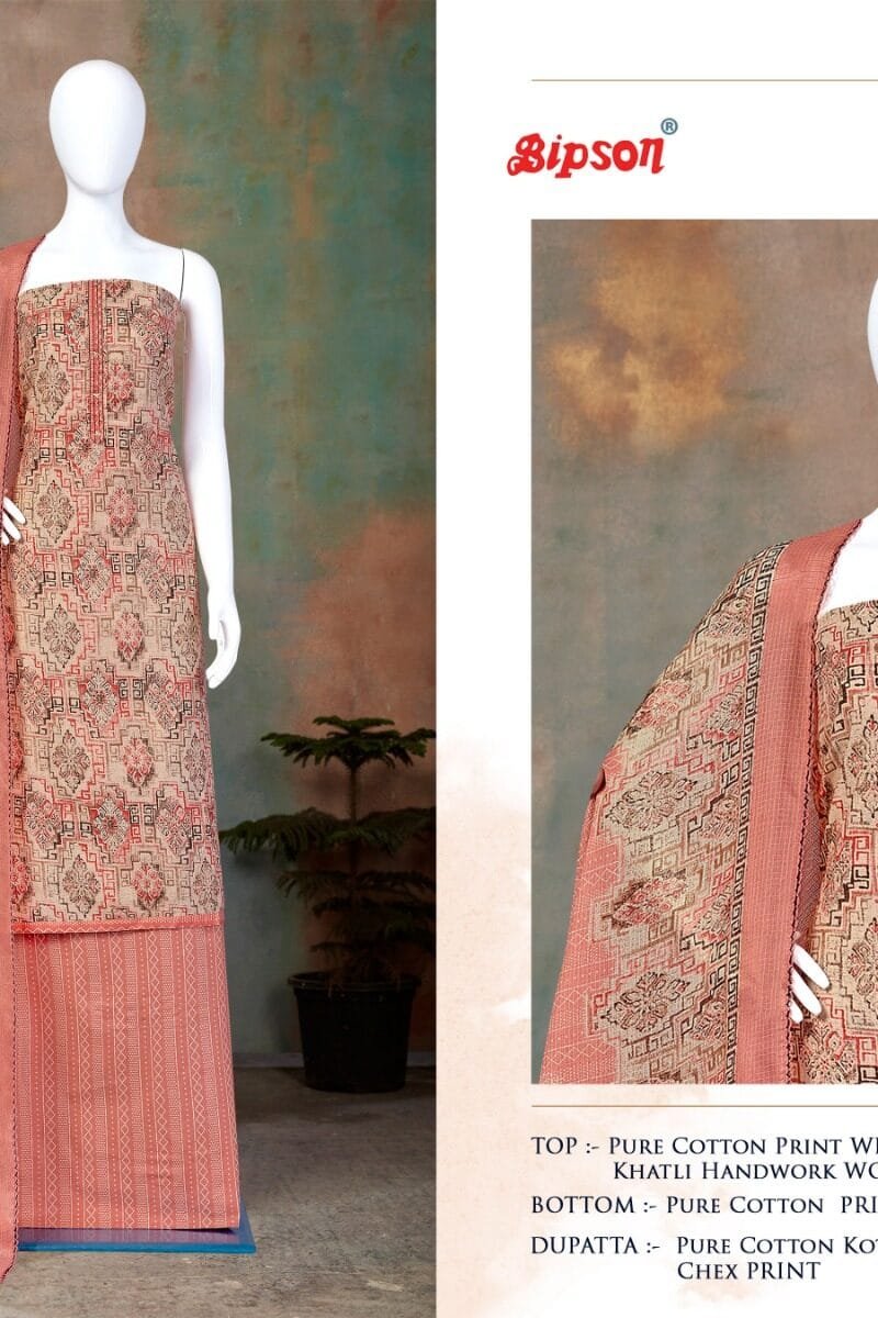 Bipson Jeep 2039 Premium Collection Pure Cotton Print Khatli Hand Work
