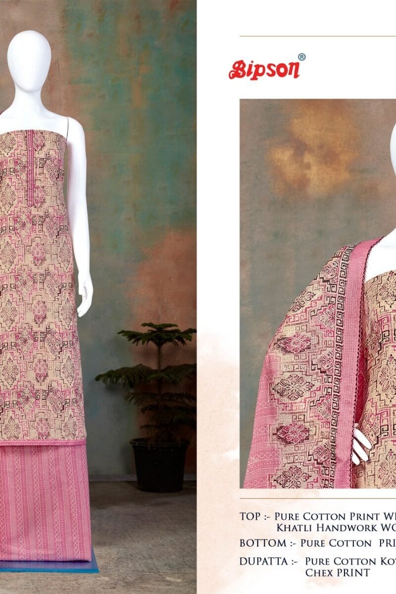 Bipson Jeep 2039 Premium Collection Pure Cotton Print Khatli Hand Work