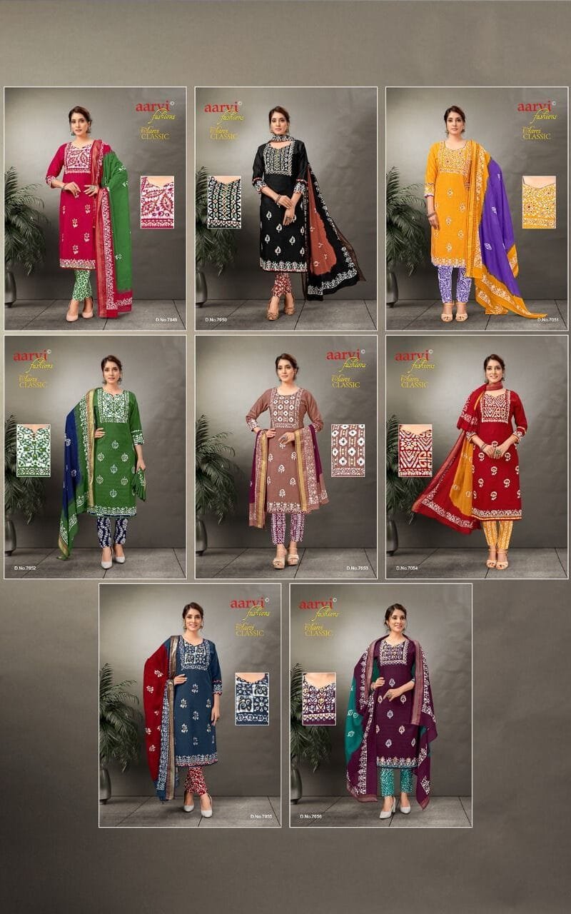 Classic Vol 3 Aarvi Fashion Wholesale Orginal Hand Wax Battik Dress Material