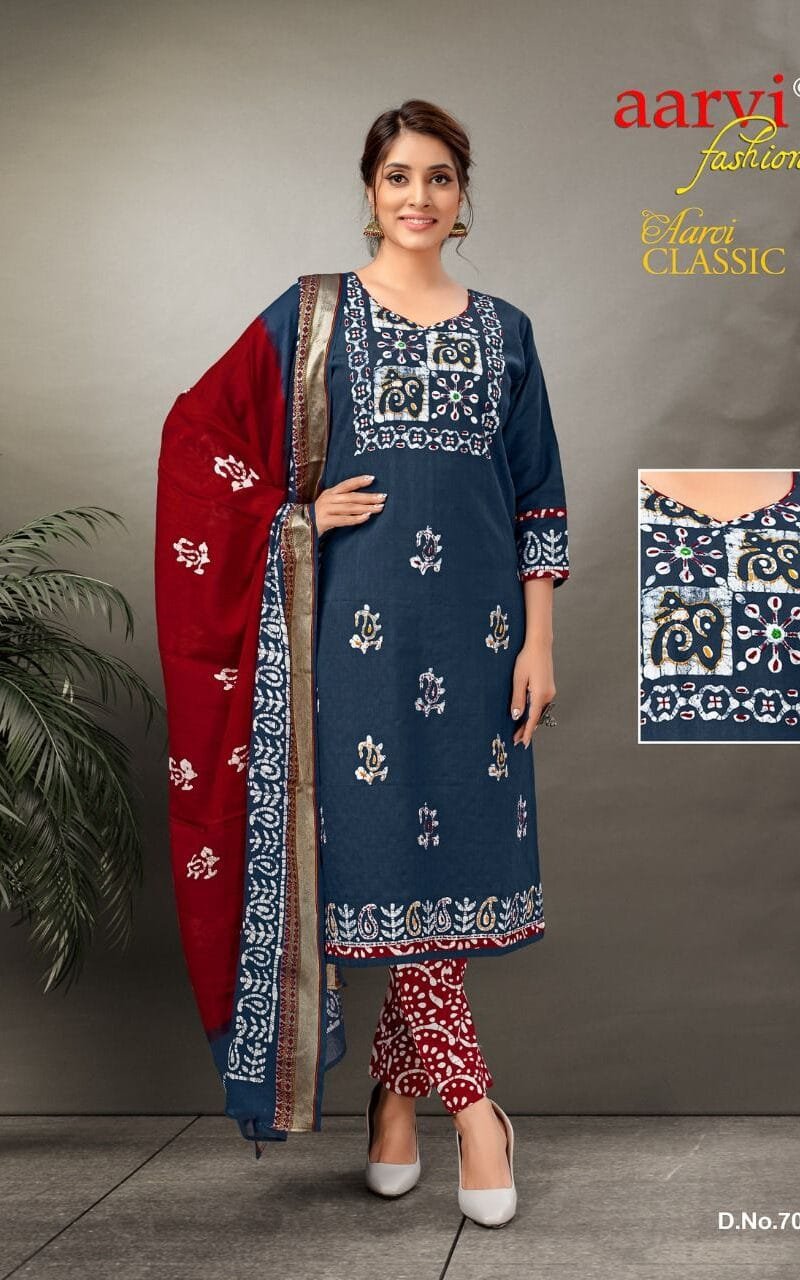 Classic Vol 3 Aarvi Fashion Wholesale Orginal Hand Wax Battik Dress Material