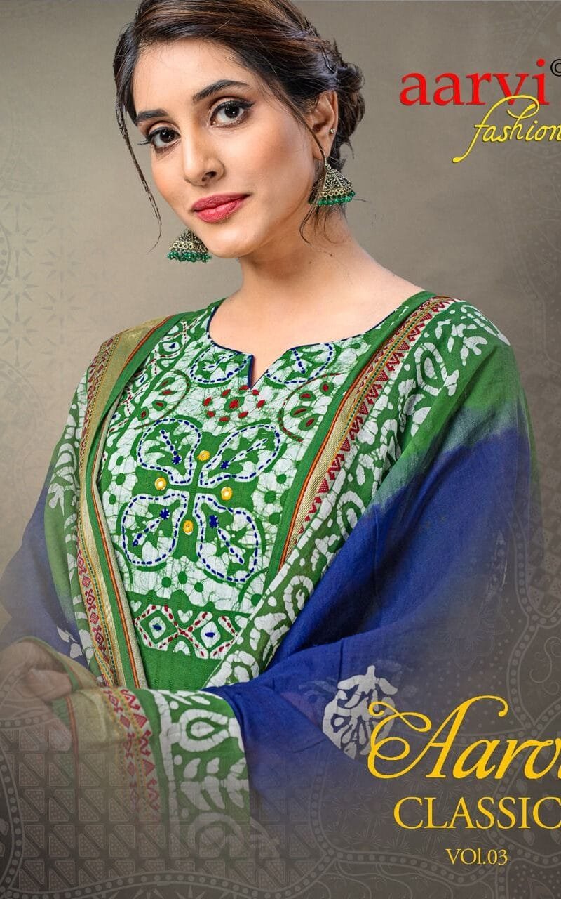 Classic Vol 3 Aarvi Fashion Wholesale Orginal Hand Wax Battik Dress Material