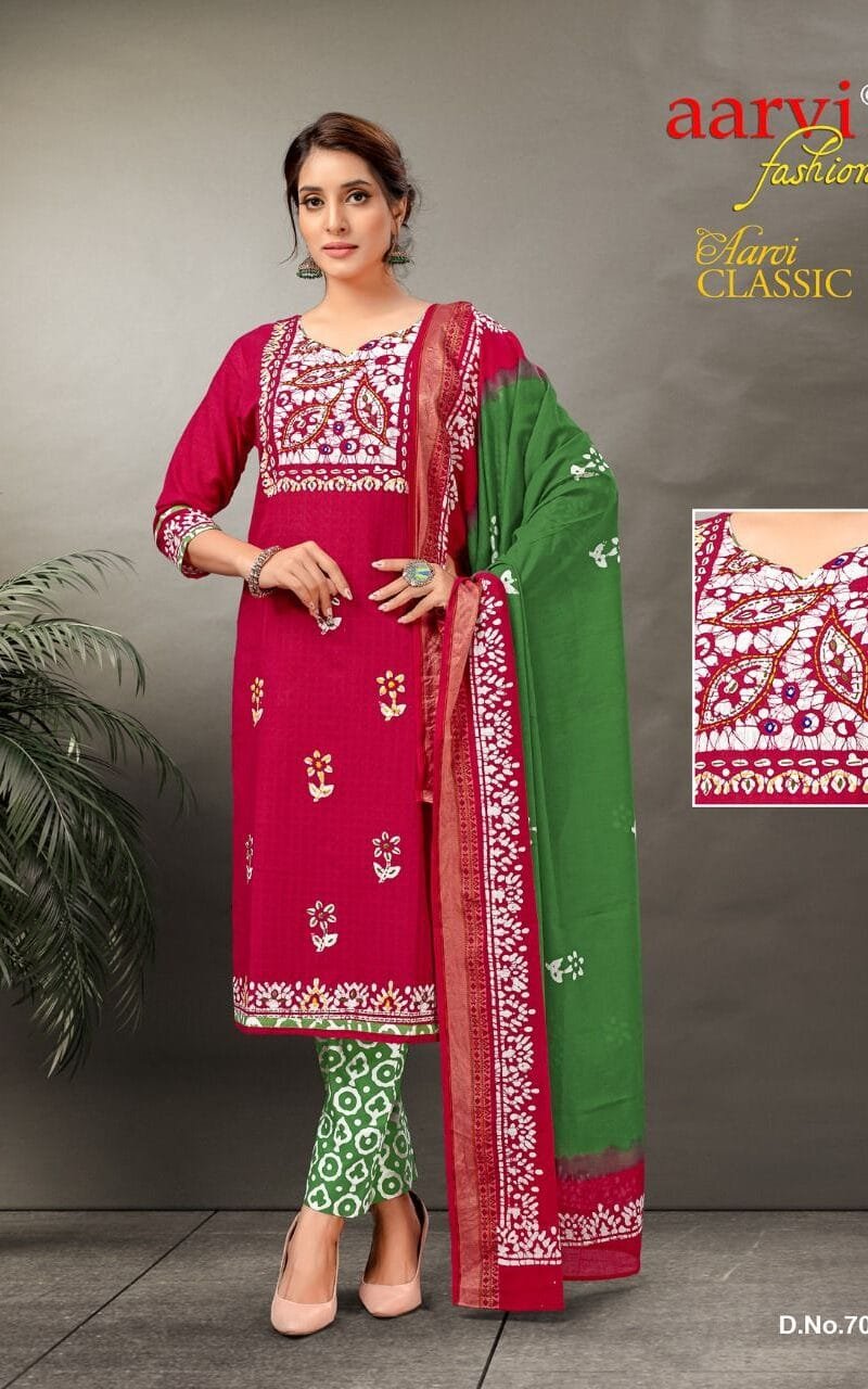 Classic Vol 3 Aarvi Fashion Wholesale Orginal Hand Wax Battik Dress Material