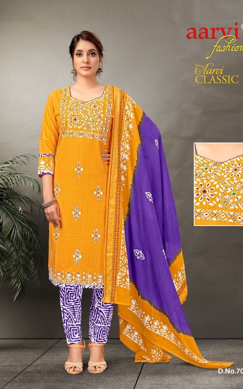Classic Vol 3 Aarvi Fashion Wholesale Orginal Hand Wax Battik Dress Material