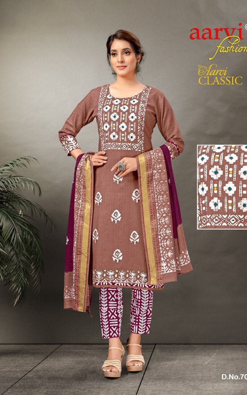 Classic Vol 3 Aarvi Fashion Wholesale Orginal Hand Wax Battik Dress Material