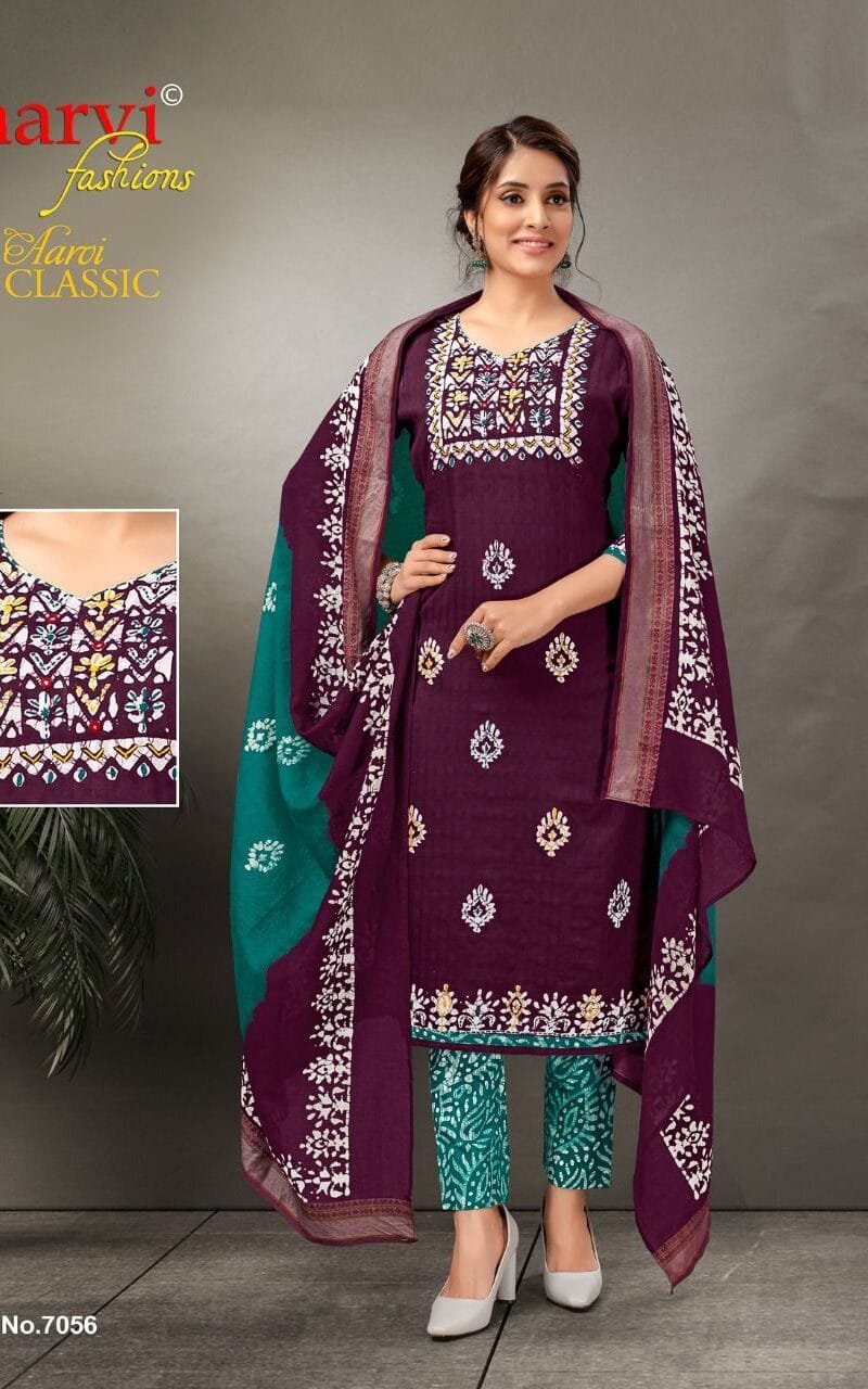 Classic Vol 3 Aarvi Fashion Wholesale Orginal Hand Wax Battik Dress Material