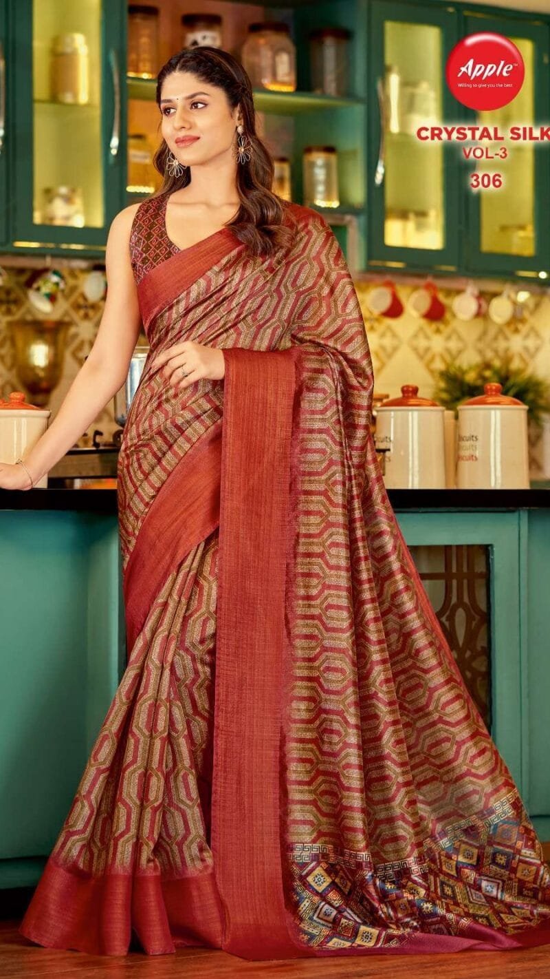 Crystal Silk Vol 3 Apple Wholesale Sarees